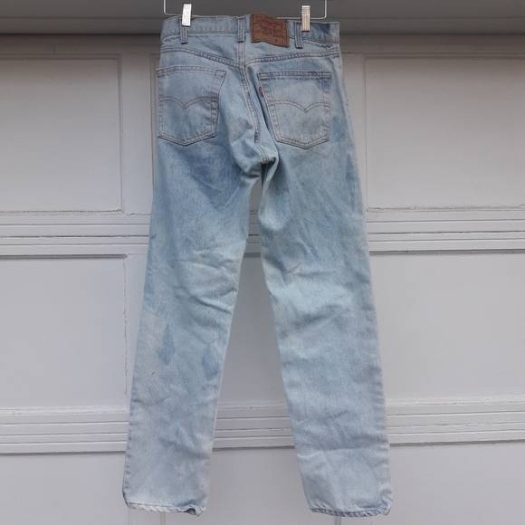 Vintage Levis Blue Jeans 505 Straight Leg Red Tag All Cotton Denim Size 31W 31L - Picture 5 of 16